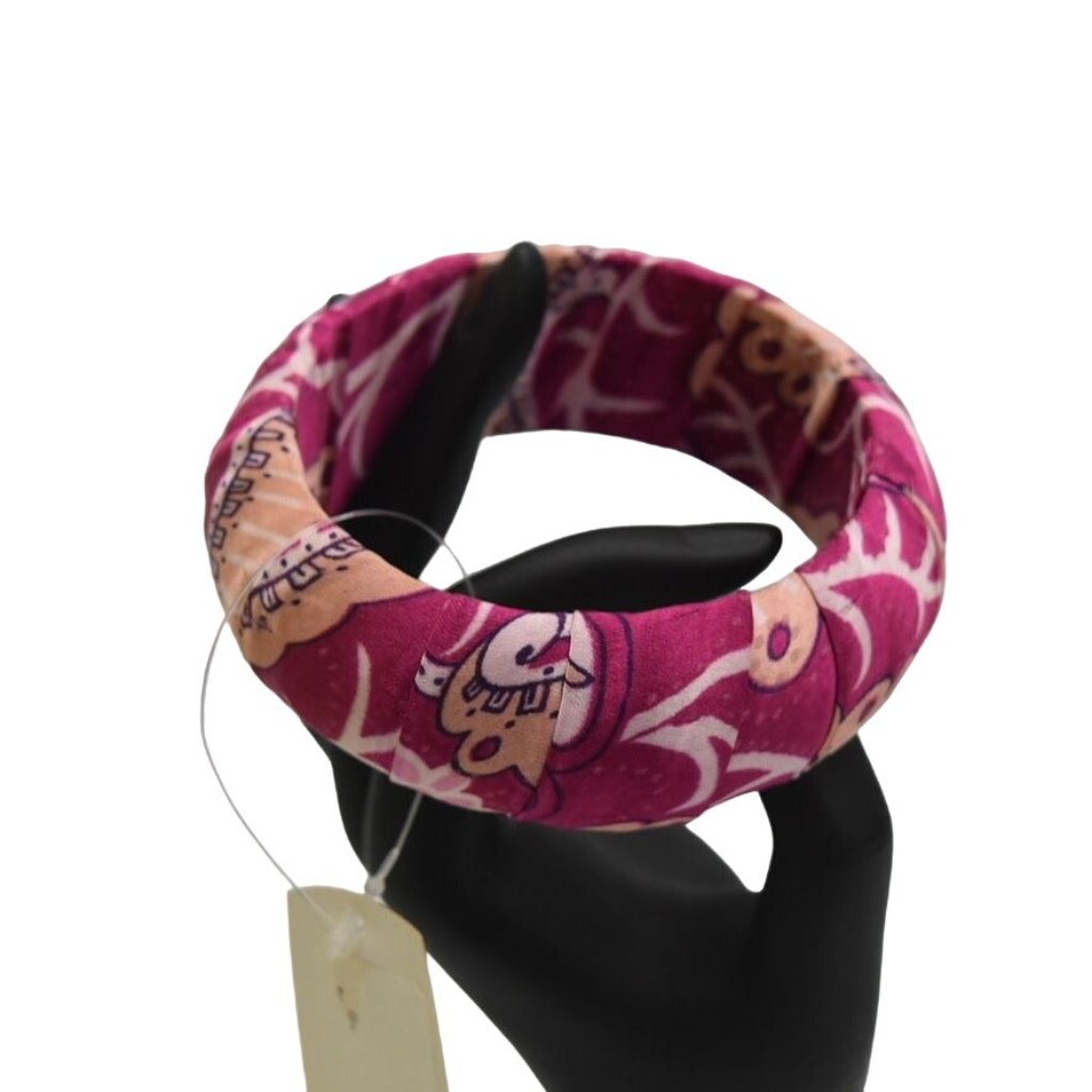 World Market Fabric Bangle Bracelet Chunky Bohemiam Boho Pinks New